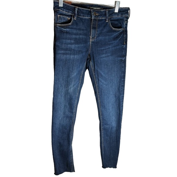 Zara Trafaluc Denimwear Raw Hem Skinny Jeans Sz 0 - Picture 3 of 14
